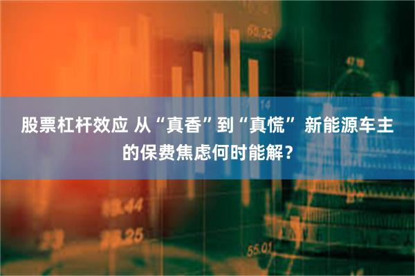 股票杠杆效应 从“真香”到“真慌” 新能源车主的保费焦虑何时能解？
