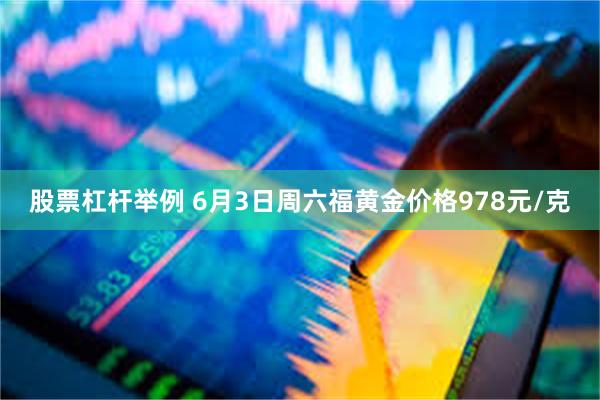 股票杠杆举例 6月3日周六福黄金价格978元/克
