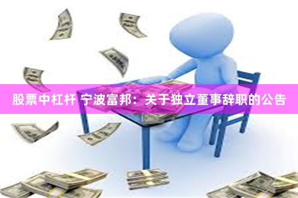 股票中杠杆 宁波富邦：关于独立董事辞职的公告